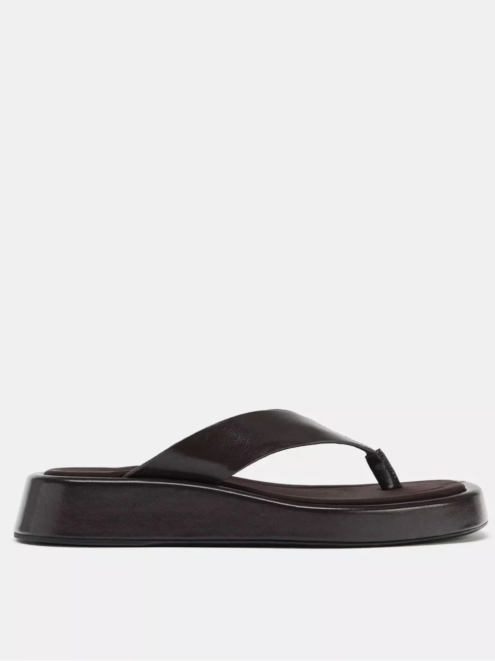 Zara Women’s Platform Thong Sandals in Dark Brown - Picture 2 of 5